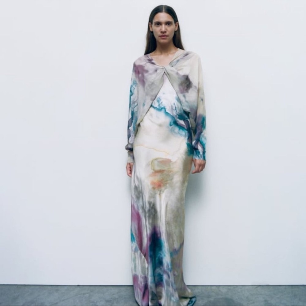 Zara  Tie-Dye Maxi slip
Dress open back with top